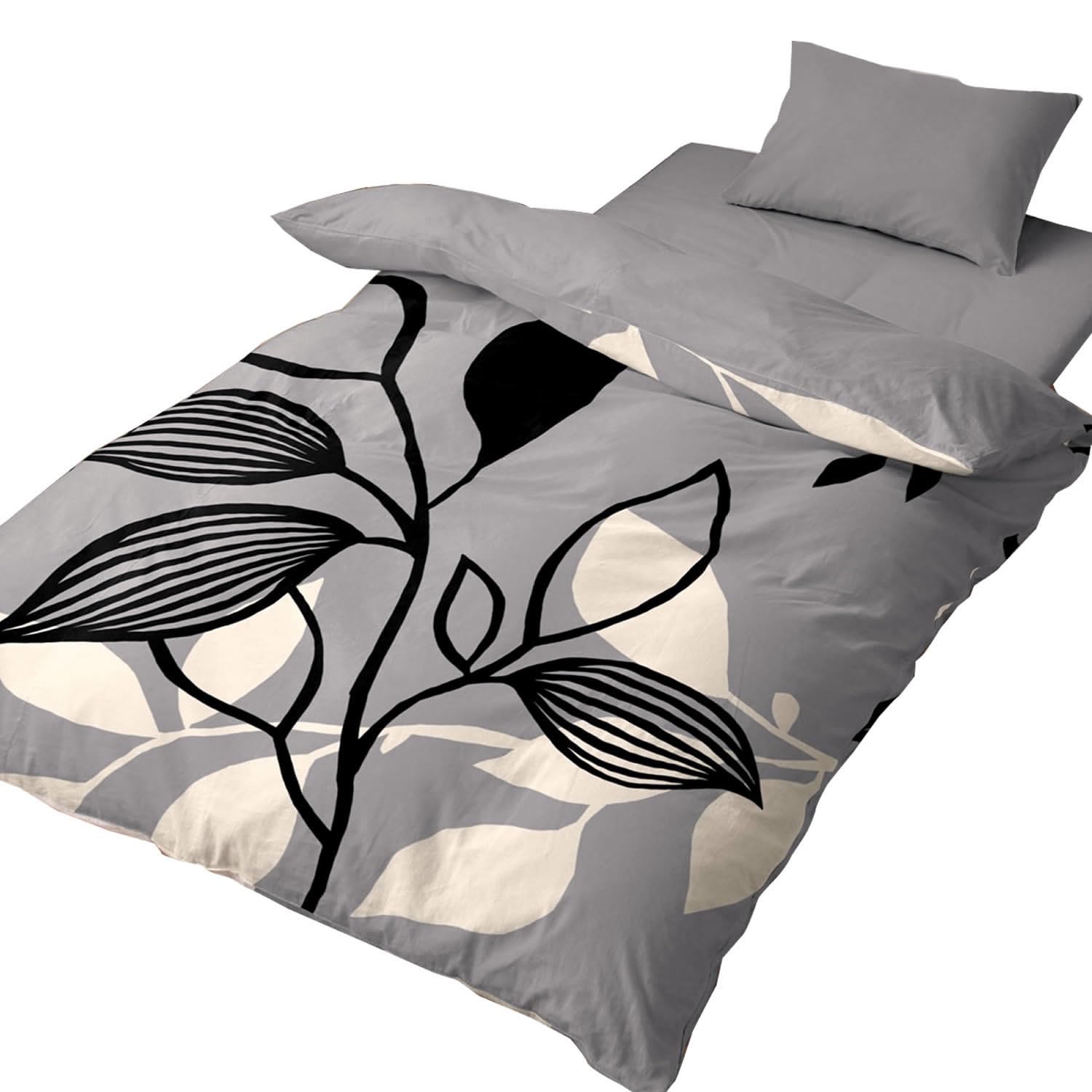 EAST BOY 寝具３点セット　シングル　グレー Amazon｜メリーナイト 布団カバー シングル 3点セット 「パネルリーフ