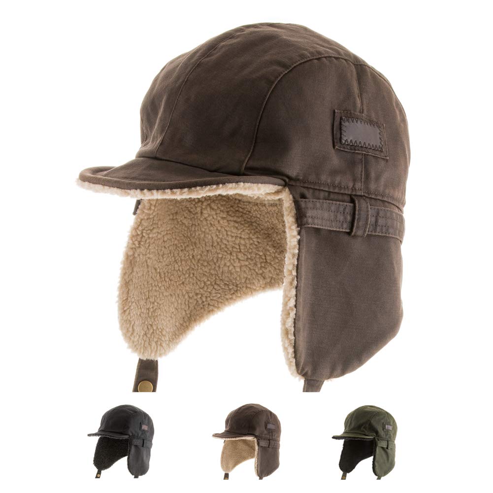 Pilot Trooper Aviator Cap Faux Leather 