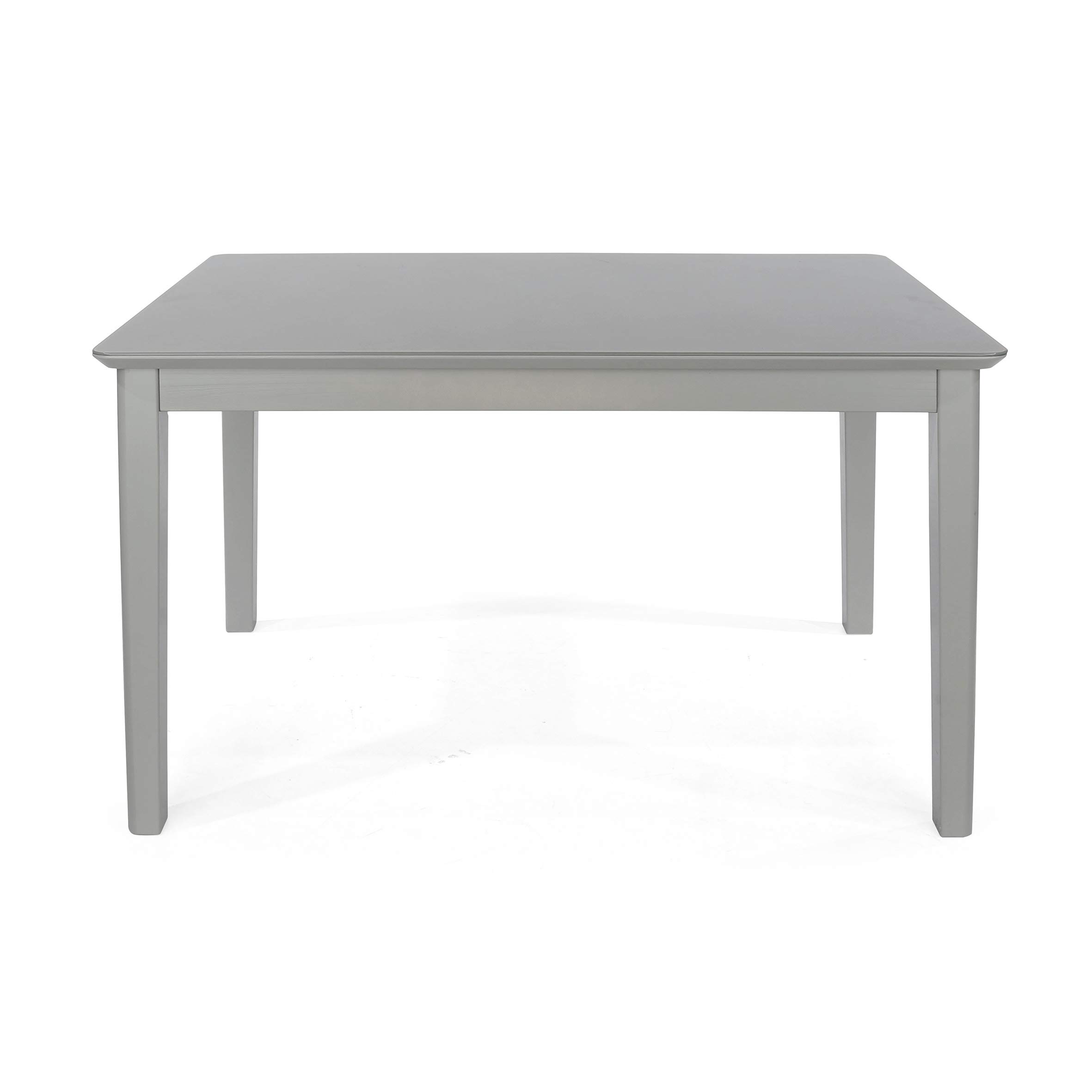 Home Source Solid Wood Kitchen or Dining Table Toughened Glass Top Finish, Grey, Rectangular