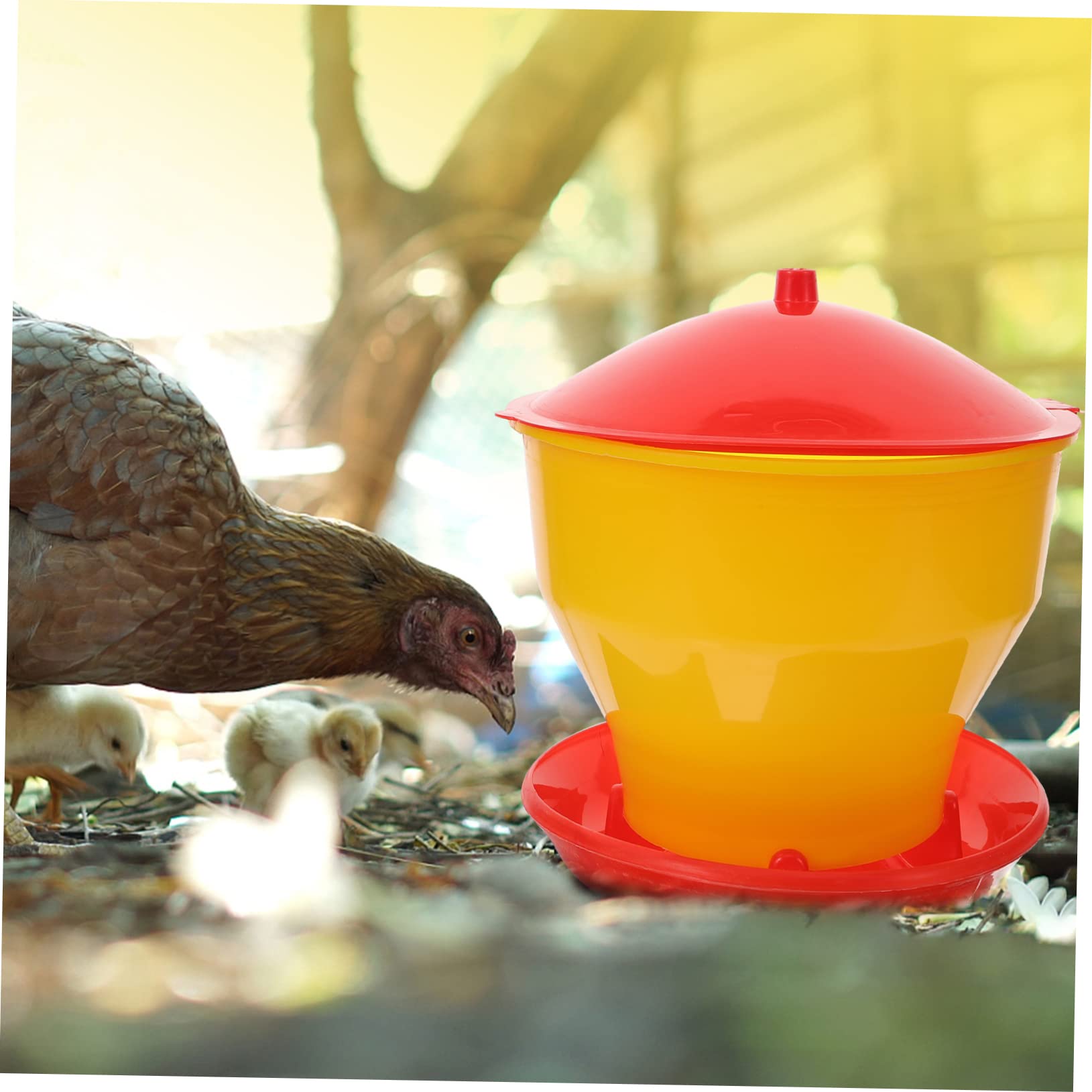 IWOWHERO Automatic Plastic Chicken Feeder Capacity Convenient Food Feeder for Chickens and Hens for Gardens and Farms Reliable Poultry Feeding