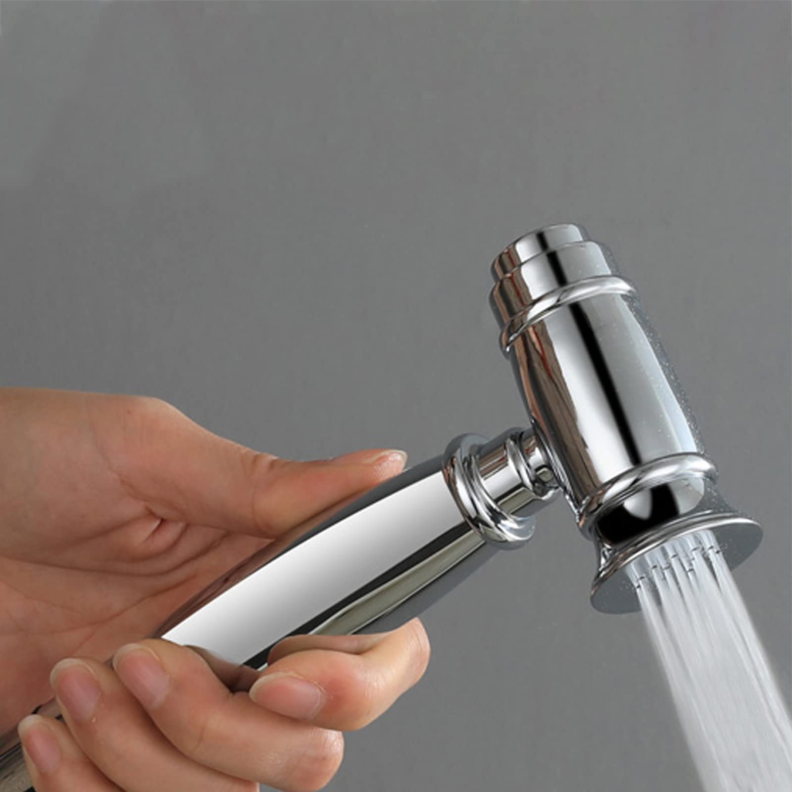 Rociador de Bidé de Mano Pulverizador de Bidé Latón Pulverizador Bidet con Base y Válvula de Ángulo, Montado en La Pared, para Higiene Personal, Enchapado,Spring Hose