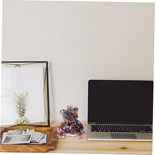 Miniatura 8 de IMIKEYA Adorno de oso de cristal, adornos de cristal para manualidades, escultura, estatuilla de resina, decoración de animales, decoración de