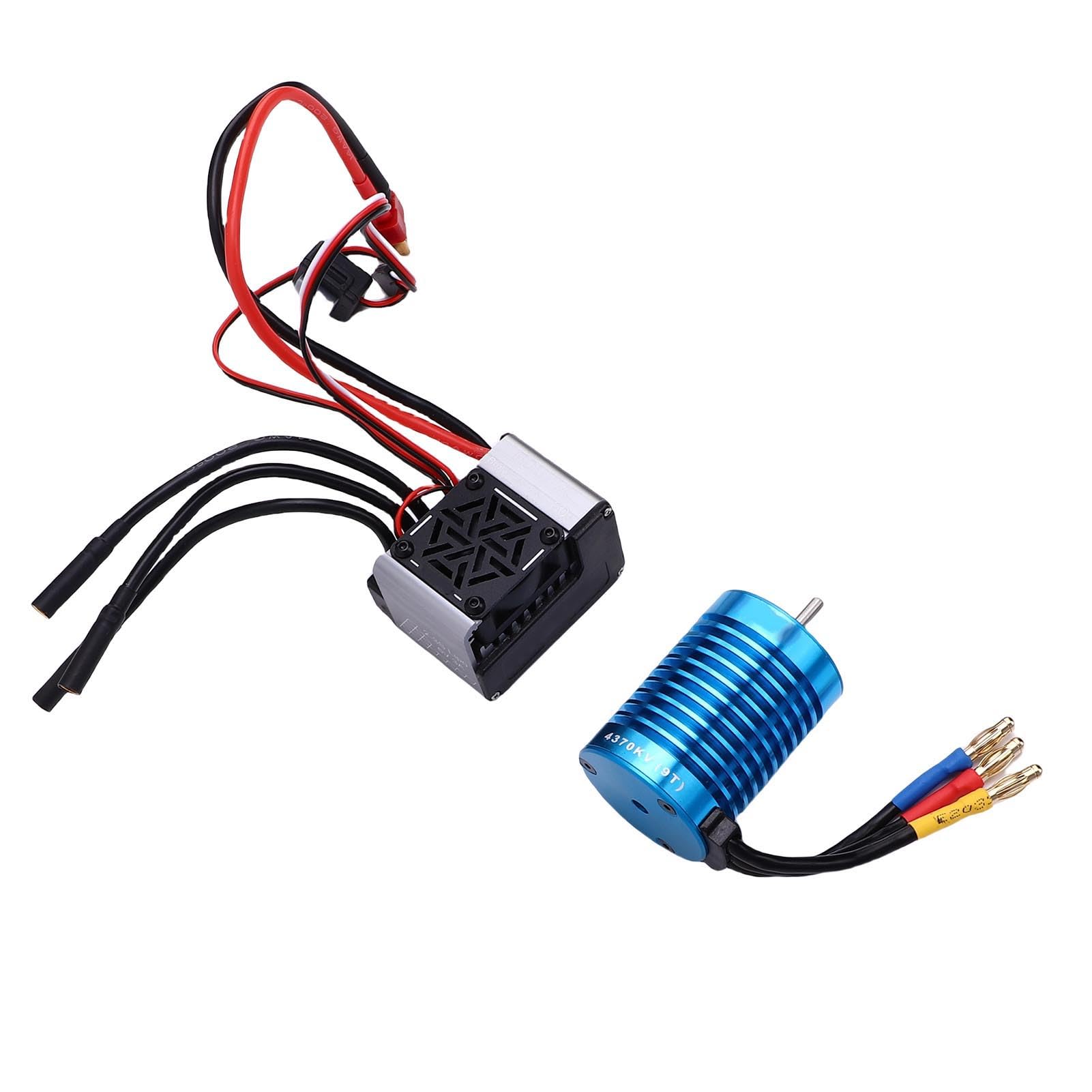 Keenso Bezszczotkowy Silnik RC ESC Combo, Bezszczotkowy Silnik 4370KV ze Stopu Aluminium, Elektryczny Regulator Prędkości 60A do Samochodów RC w Skali 1/10