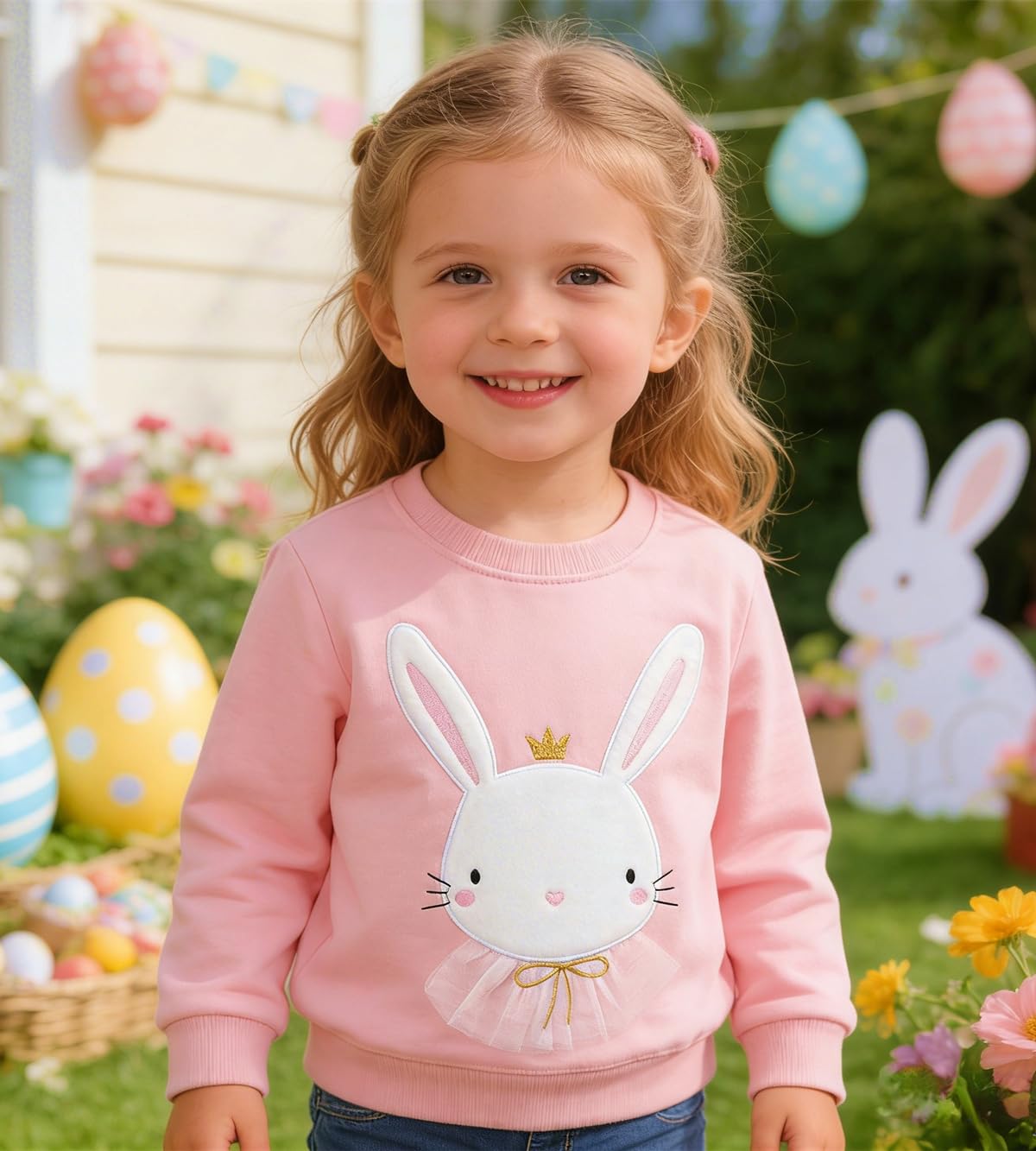 Felpe per bambine a girocollo a maniche lunghe, per autunno e inverno, 2-8 anni