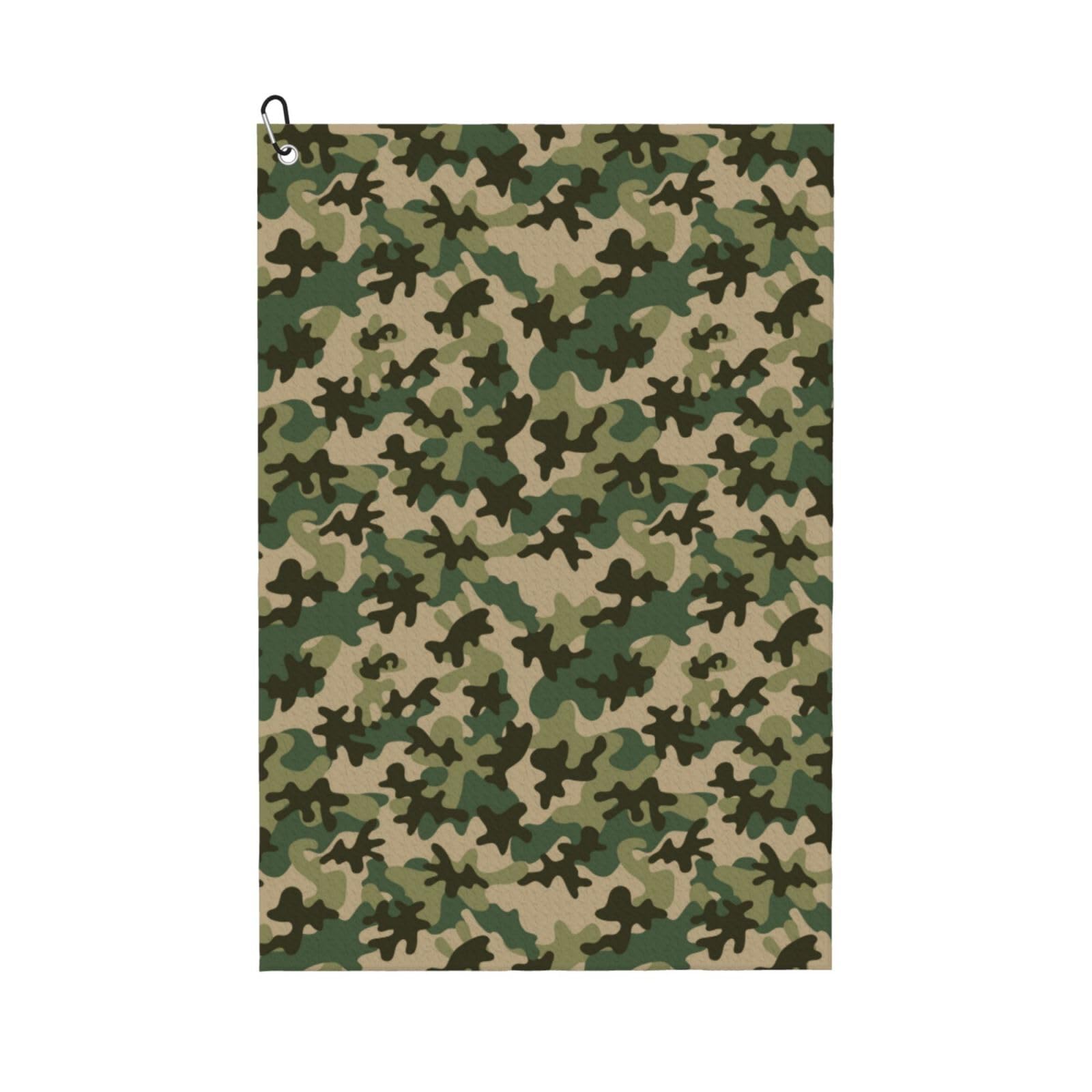 AOOEDM Camouflag Print Golf Towel with Carabiner Clip Absorbent Microfiber Golf Towel for Cleaning Golf Ball Club Putter Iron for Golf Bag Trolly Belt Loop 16" X 24"