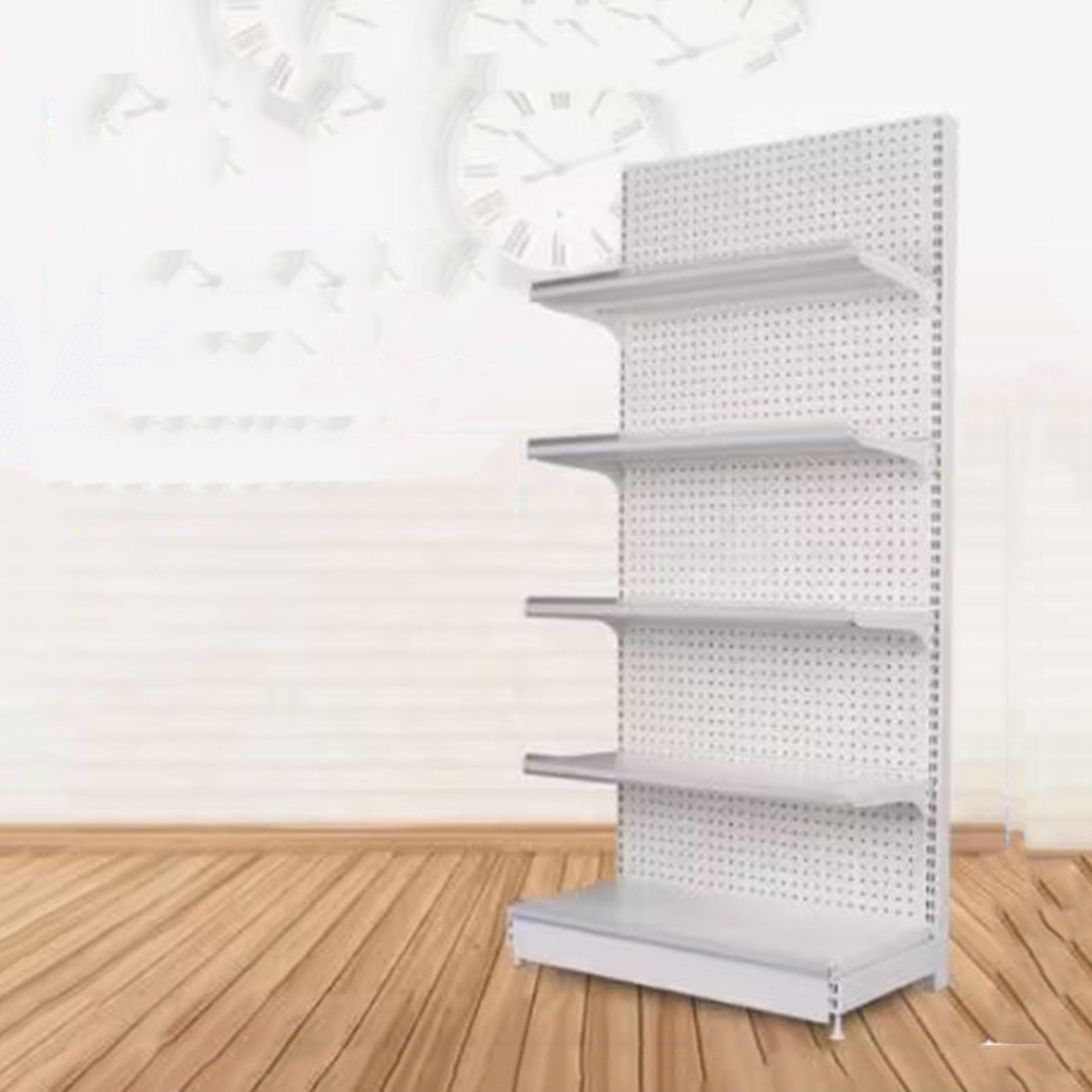 Scaffale a 5 ripiani a parete per supermercati, alimentari, negozi di liquori, forniture per ufficio