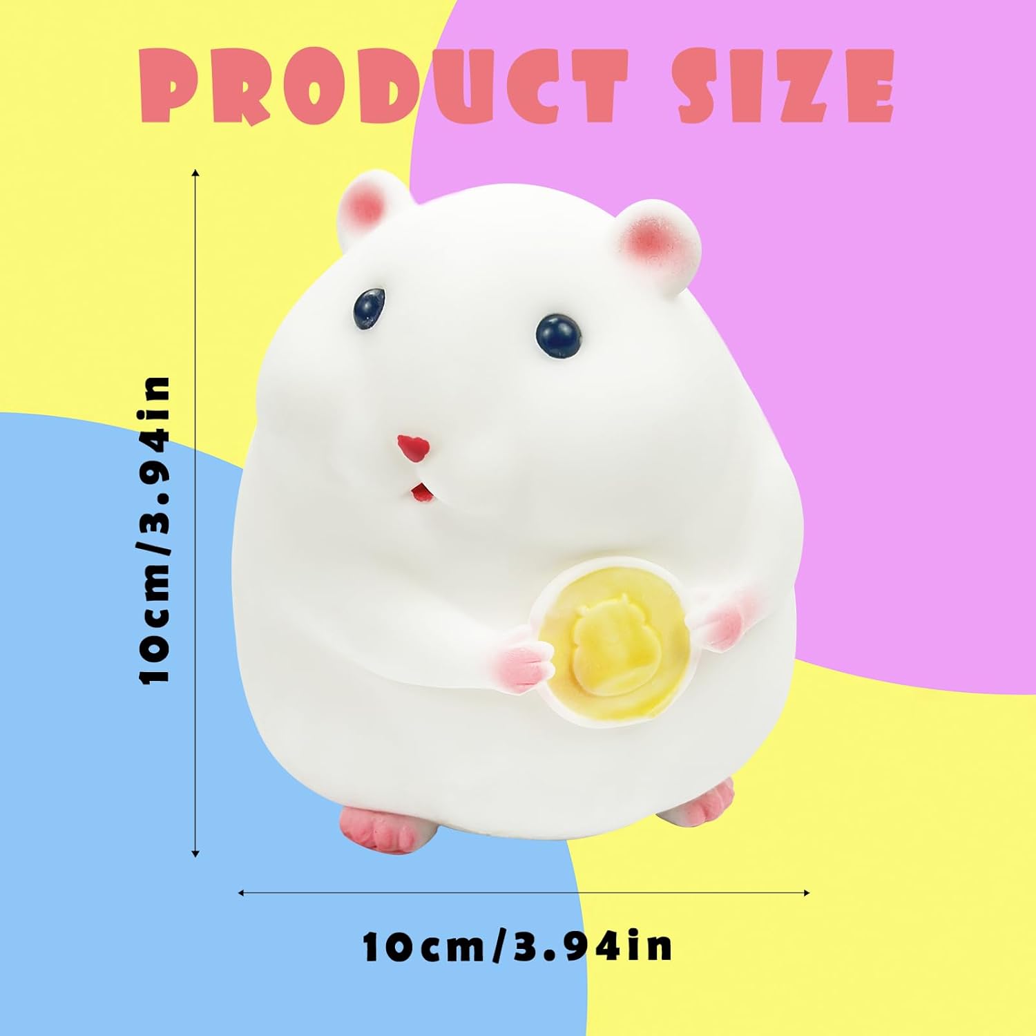 4.72 Inch Hamster Squeeze Toy, Handmade Soft Jumbo Animal Squishies Toys for Kids and Adults Stress Relieve Gift (Hamster)