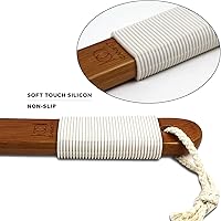 Vista 8 de ICANdOIT - Cepillo de baño de mango largo antideslizante de cerdas de jabalí natural de 17.71 pulgadas, limpiador de ducha con mango doblado