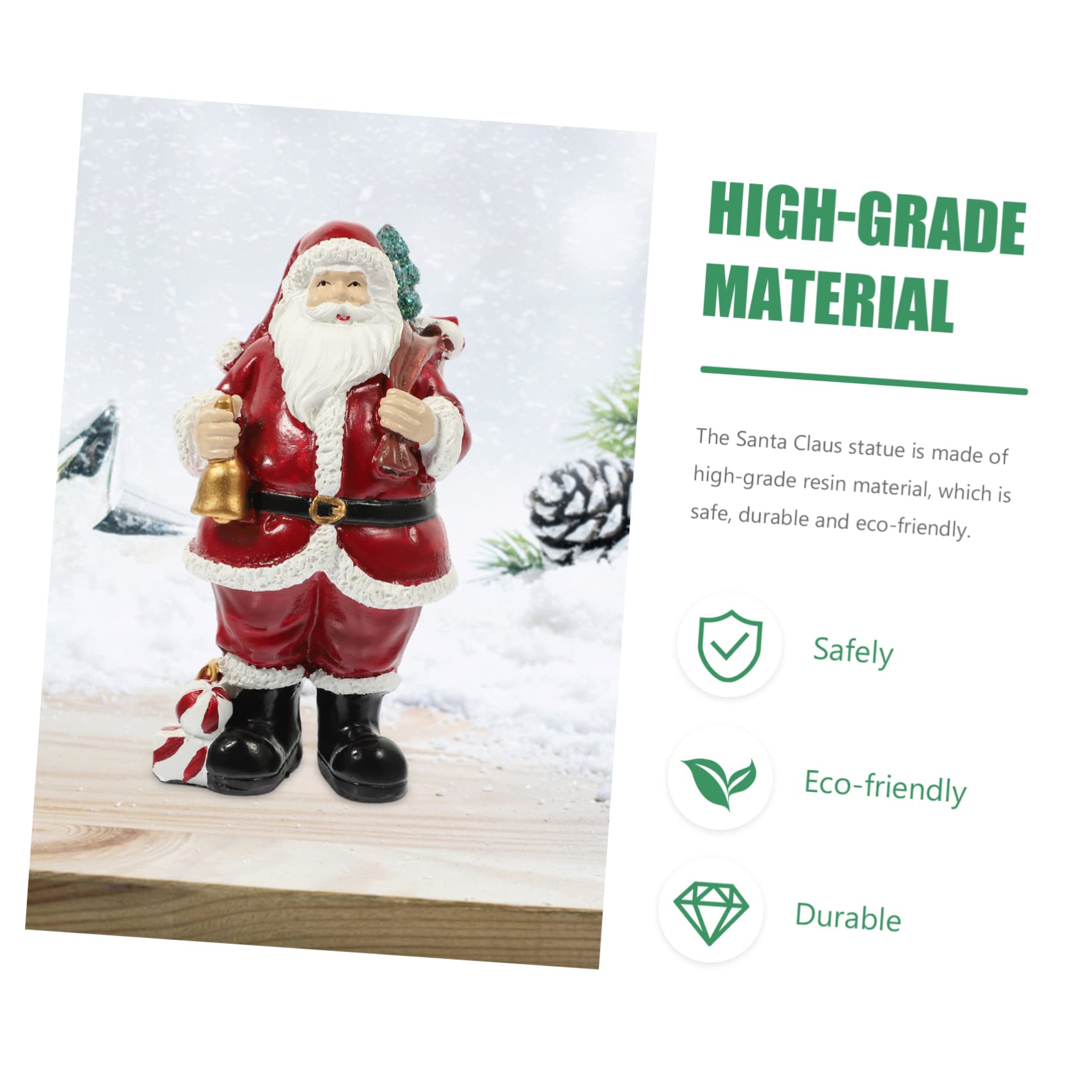 PRETYZOOM 2 Pz ornamenti di babbo natale natale regalini natale statuina natalizia da tavolo decorazione natalizia con renne statuina di Babbo Natale statua in resina di babbo natale