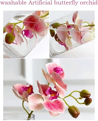 Miniatura 4 de Flor artificial en maceta, flor artificial con jarrón orquídea falsa Phalaenopsis plantas falsas para decoración de diseño de oficina en casa, sala