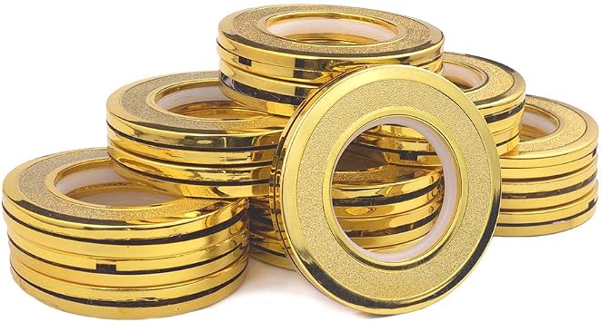 Ailejia 50 Pack Curtain Grommet 1-9 / 16-Inch القطر الداخلي Buttonhole Silencer Sliding Ring ABS بلاستيك 50 مجموعة ثقوب للستائر الذهبية الساطعة