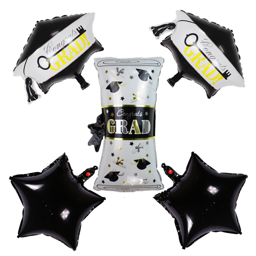 Zhiheng Diploma Bachelor Cap Shaped Star Helium Foil Balloons for Graduation Party Decoration