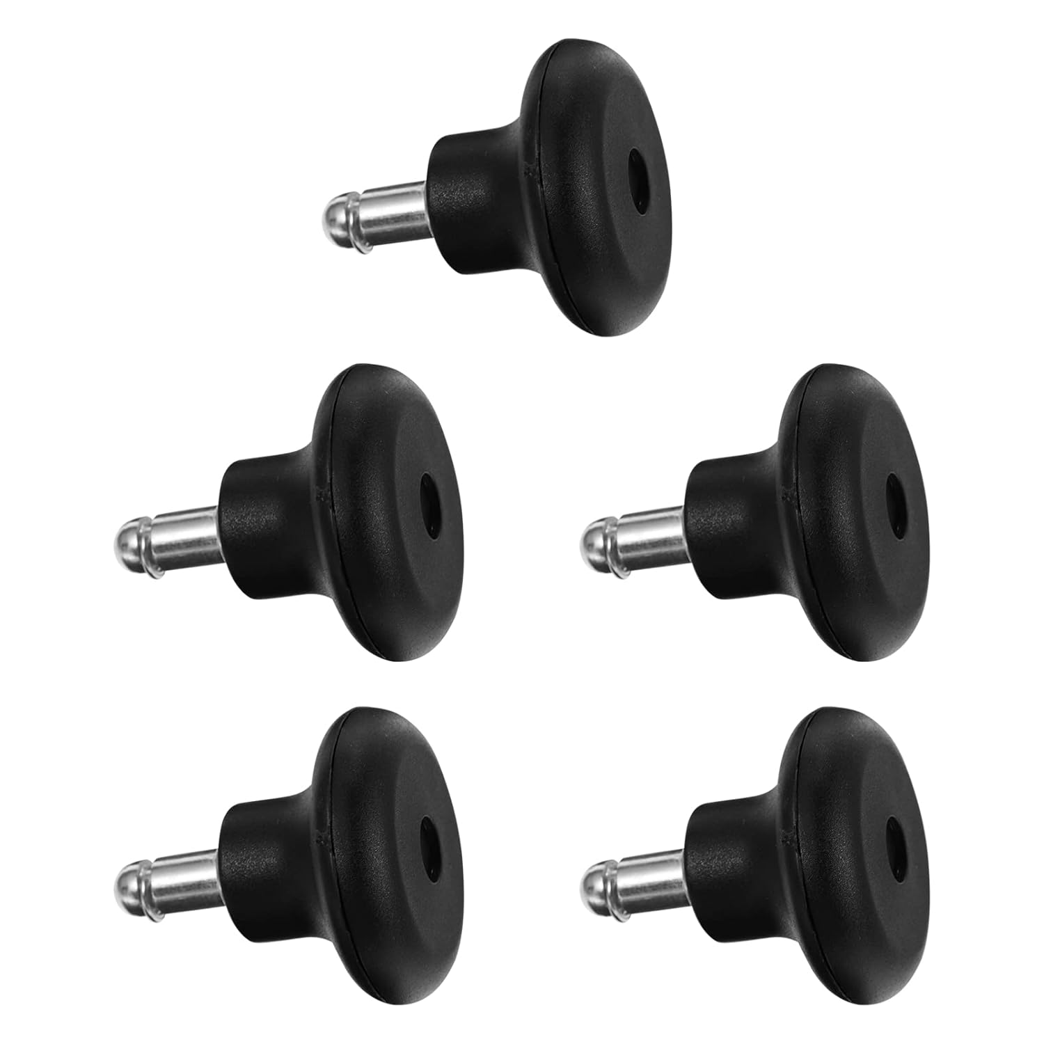 NUOBESTY 5pcs Office Chair Casters, Rubber Chair Casters Chair Wheels Replacement Anti- Slip Stool Swivel Caster Wheels to Fixed Stationary Castors for Office Chair Black