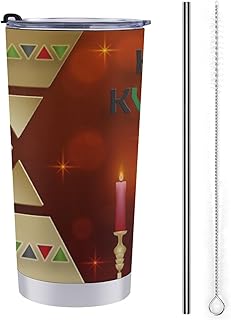 Happy Kwanzaa African American Heritage Festival Stainless Steel Tumbler Mugs Coffee Mug Portable Thermal Cup For Travel Office Sport Gifts
