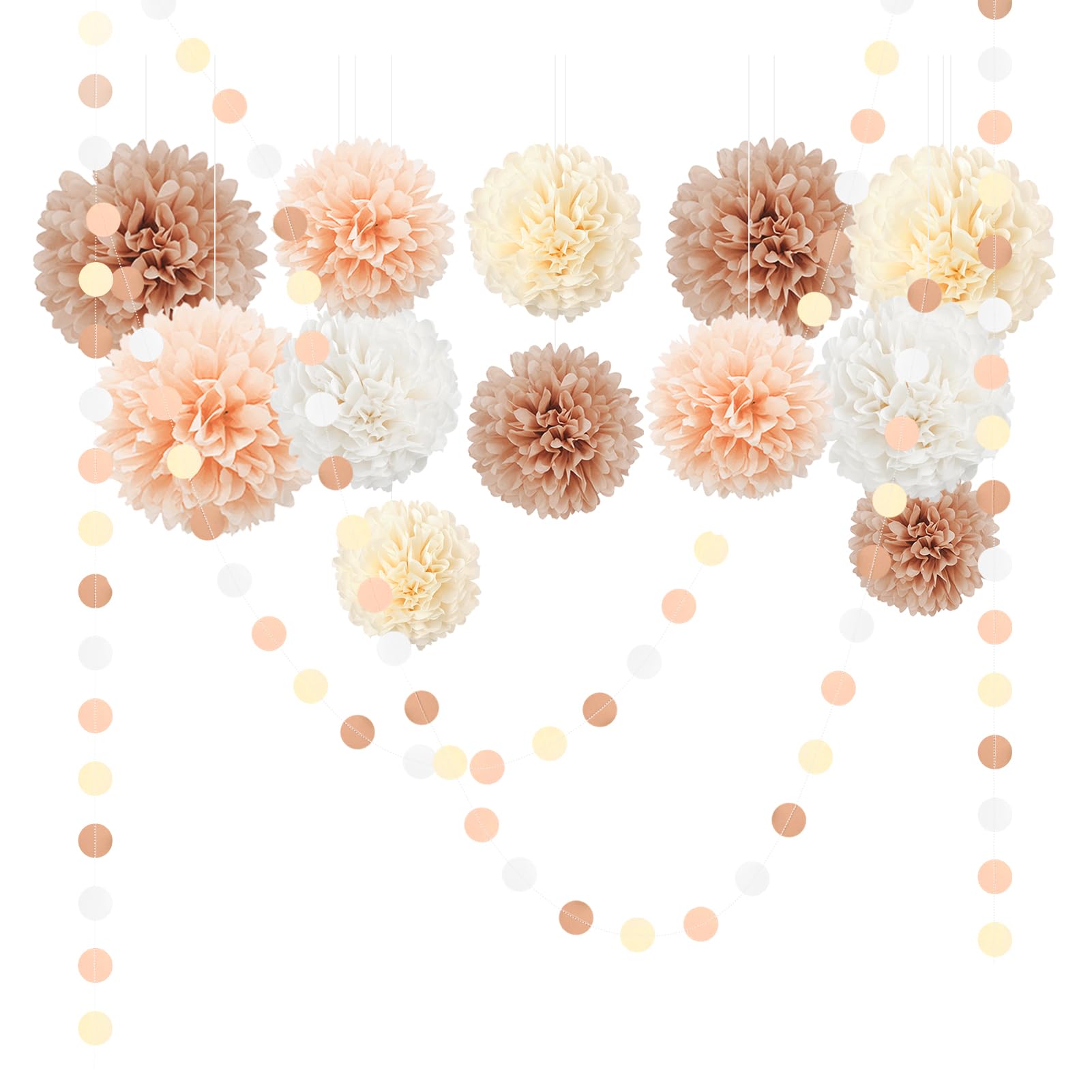 Lot De 15 Pompons En Papier De Soie Rose Avec Tige En Bois Idéal Pour Les Fêtes D Anniversaire Les Mariages Et La Décoration G 601099597195723
