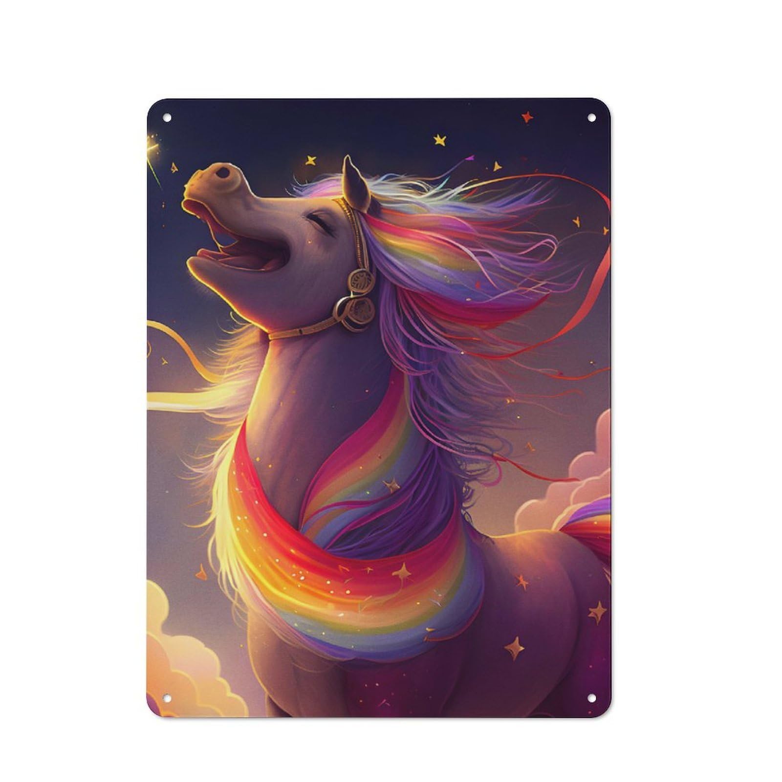 Junmoney The Unicorn Laugh Vintage Metal Plaque 40X30cm For Café Or Restaurant, A Decorative Gift For A Newly Furnished Café And Restaurant