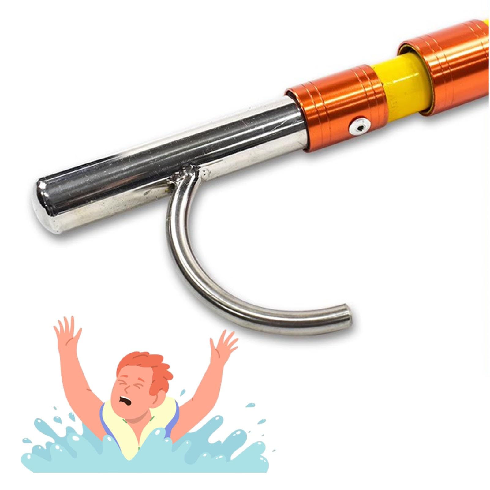 Oracra Pool Safety Hook Pool Pole Hooks Stainless Steel, Lifeguard Water Rescue Pole for Help Struggling, Drowning Swimmers, Special Life Preserving Saving Equipment(500cm(16.4ft))