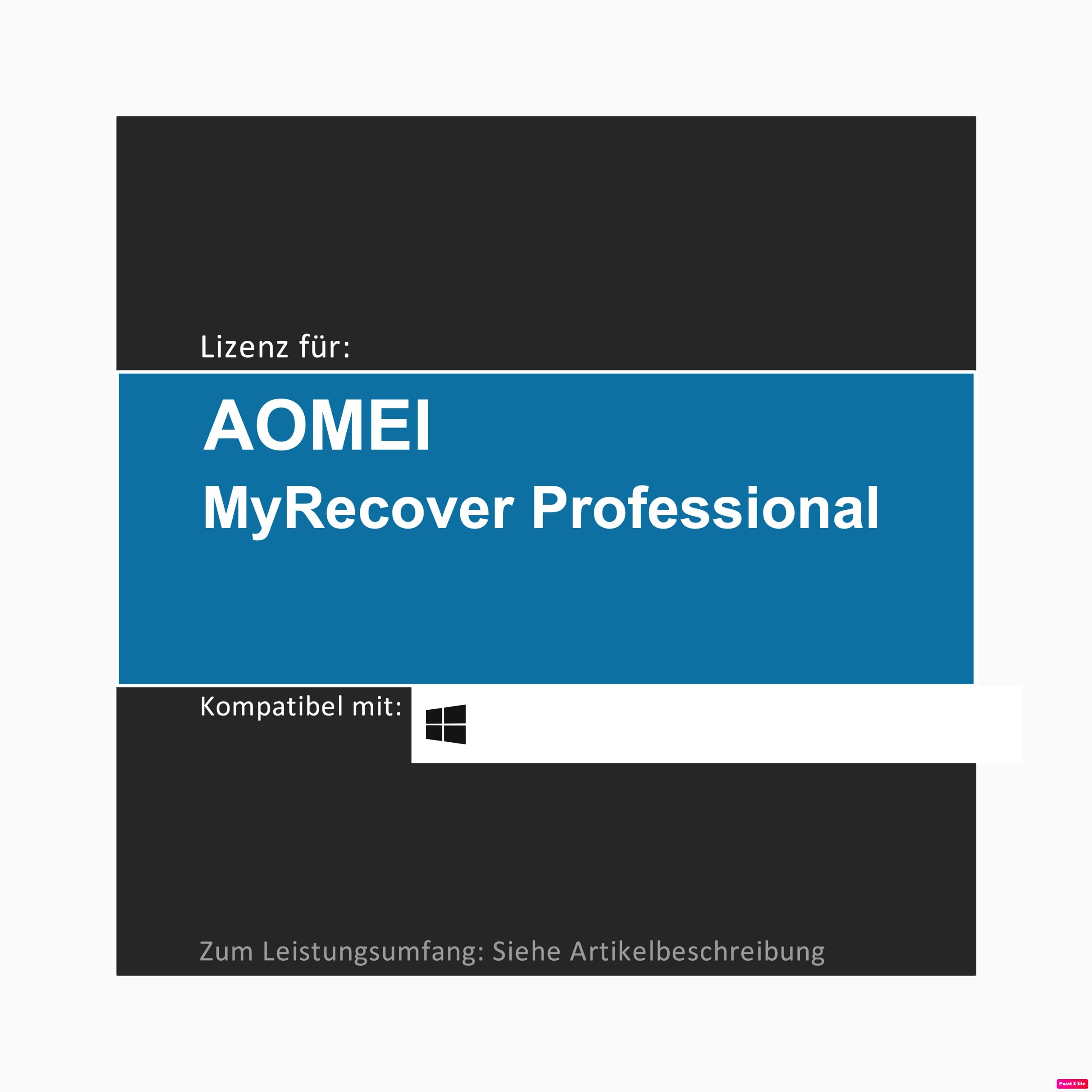 Lizenz für AOMEI MyRecover Professional I 2026 I 1-2 Gerät(e) I 1 Jahr o. unbegrenzte Laufzeit I Vollversion | Windows PC/Laptop | Lizenzcode per Post (FFP) von softwareGO (unbegrenzte Laufzeit, 1)