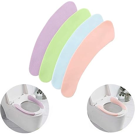 Bathroom Warmer Toilet Seat Covers: 4 Washable, Reusable Winter-Ready Pads