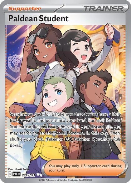 Pokemon – Paldean Student – 231/091 – Paldean Fates – Full Art – Ultra Rare
