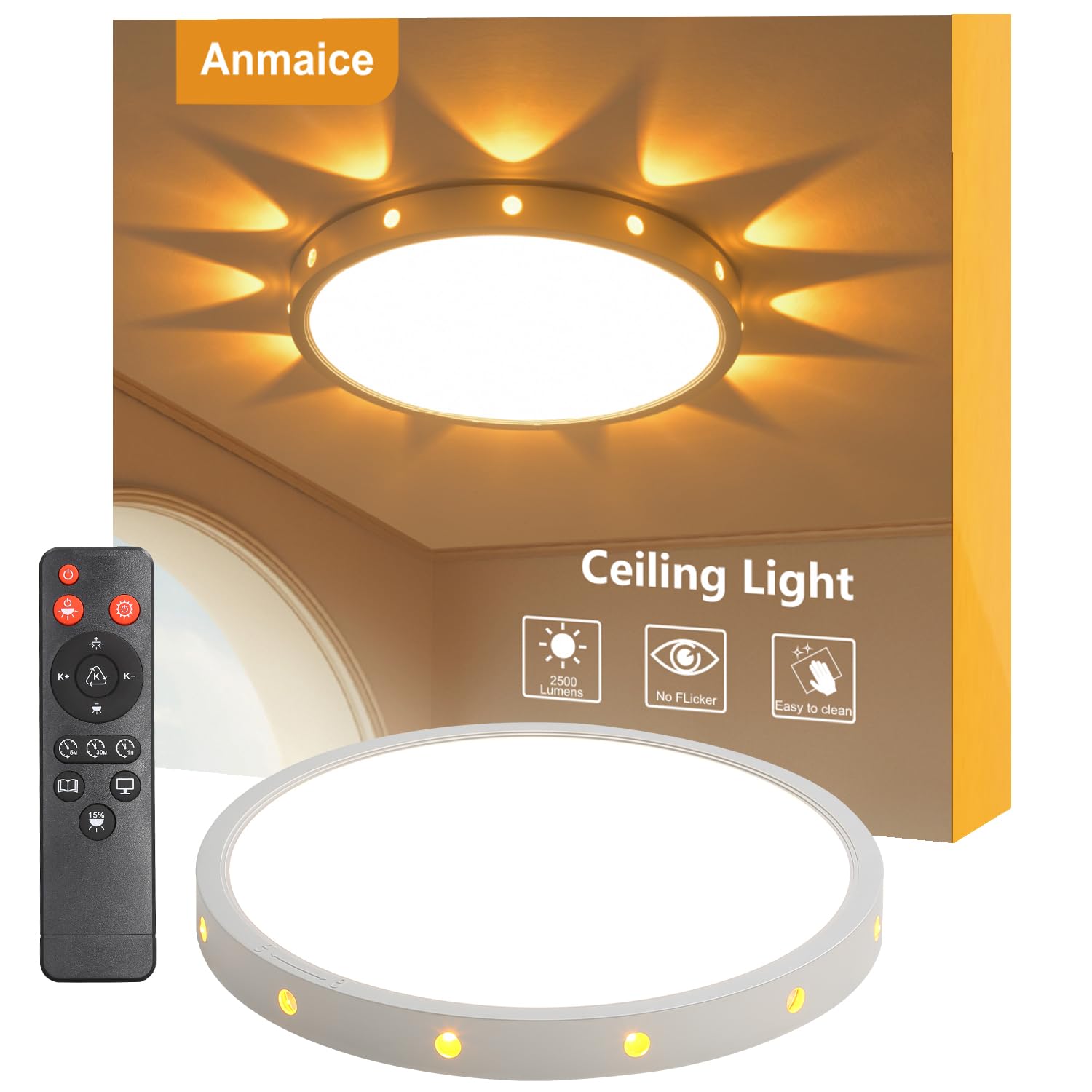 24 watt recessed led ceiling light white with remote control