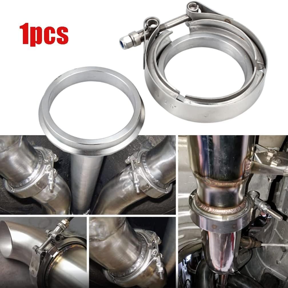 DEWIN Morsetto di Scarico V-band,Morsetto per Tubo di Scarico V Band V Turbo Maschio Flangia in Acciaio Inossidabile Maschio Flangia Kit per Tubi di Scarico Turbo (2 Pollice)
