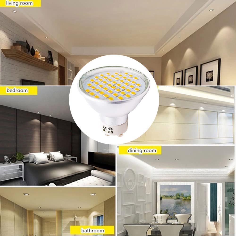Xindaxin - Bombillas LED (GU10, 4,5 W, no regulable, para bombillas de 40 W, 400-420 lm, luz blanca cálida, 2800-3200 K, 120 °, 20 unidades)