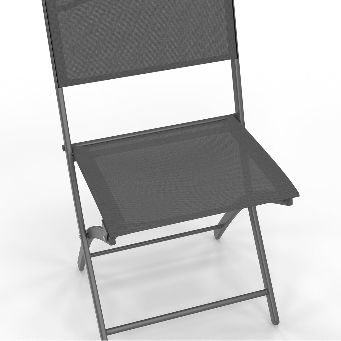 IDMarket - Lot de 6 chaises de Jardin Pliantes Bastia métal et textilène Gris Anthracite