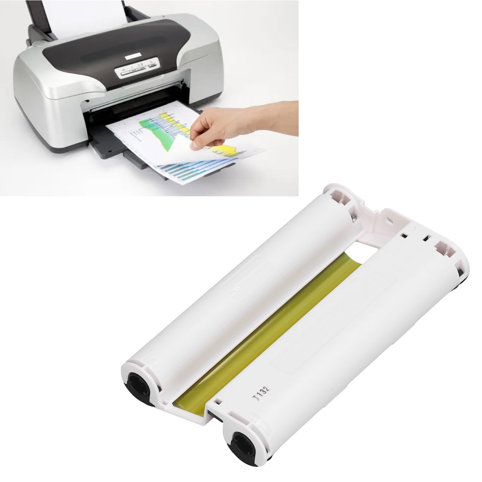 Bewinner Kolorowe Wkłady Atramentowe 108 Sztuk i Papier Fotograficzny 4x6 do Selphy CP1300 CP1500 CP1200 CP1000, Zestaw Papierów Fotograficznych do Drukarek Sublimacyjnych Bezprzewodowego Drukowania