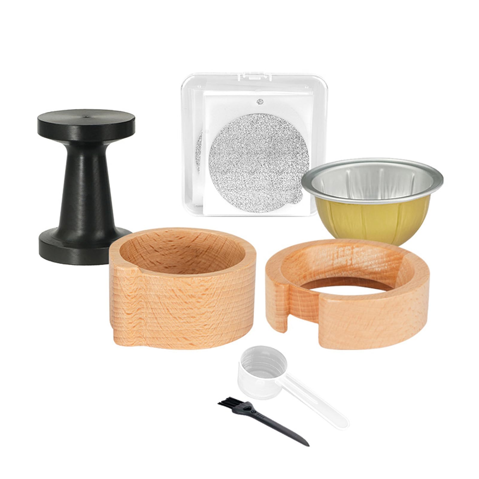 Cápsulas de café modernas con solución de llenado de manipulaciones, dispositivo de relleno, cápsulas de café, juego de relleno de concha, textura