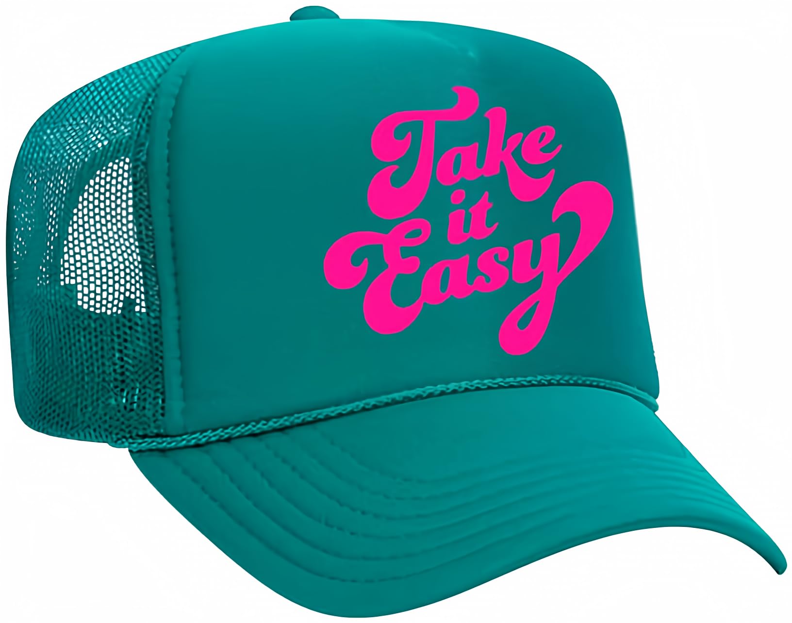 FitCrush Lifestyle TAKE IT Easy Neon Trucker Hat