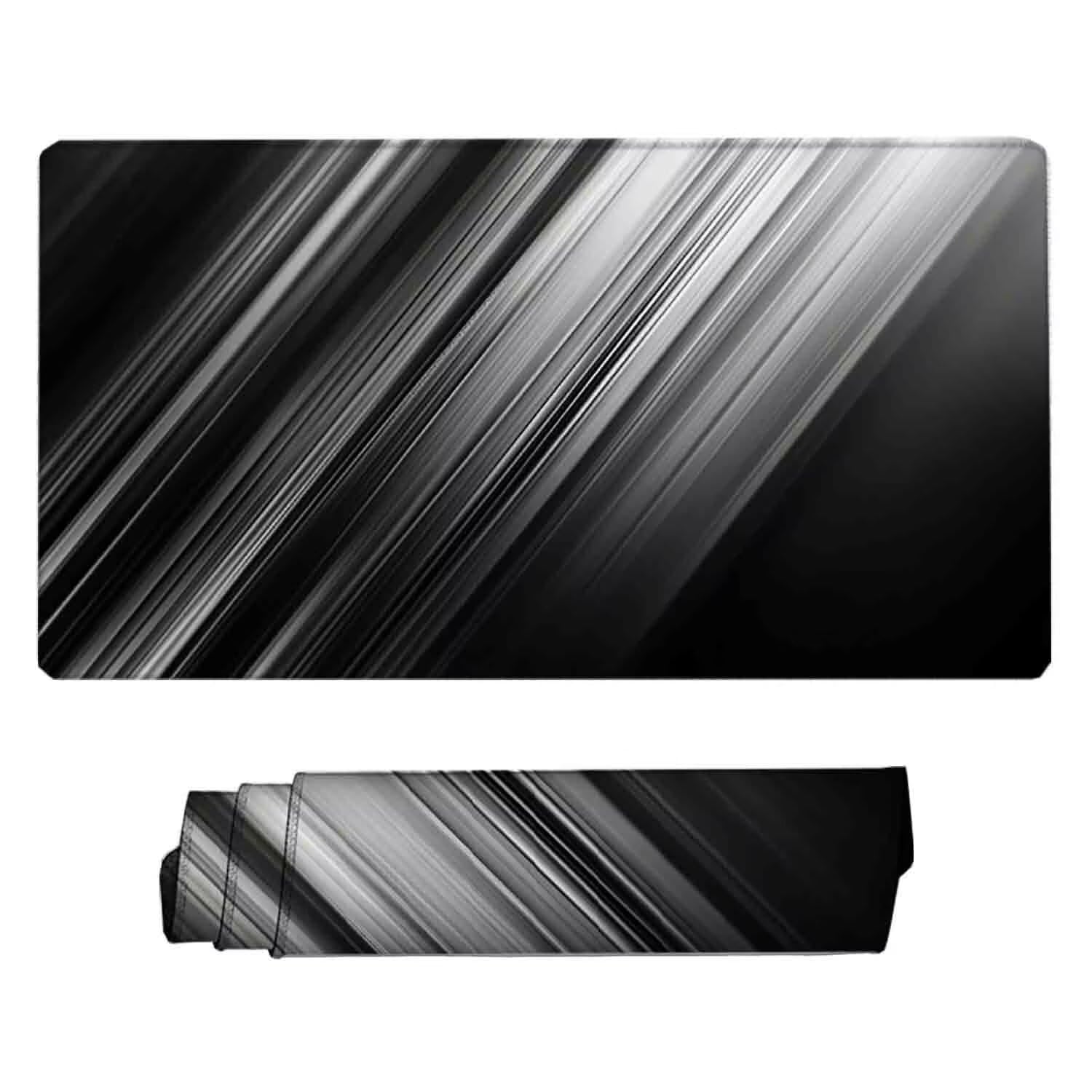Czarna podkładka pod mysz do gier, podwójna podkładka pod mysz, XXL, 1200 x 600 mm, mata biurowa z przeszytymi krawędziami, antypoślizgowa, do biura, nauki, gier, akcesoriów biurowych, dekoracji