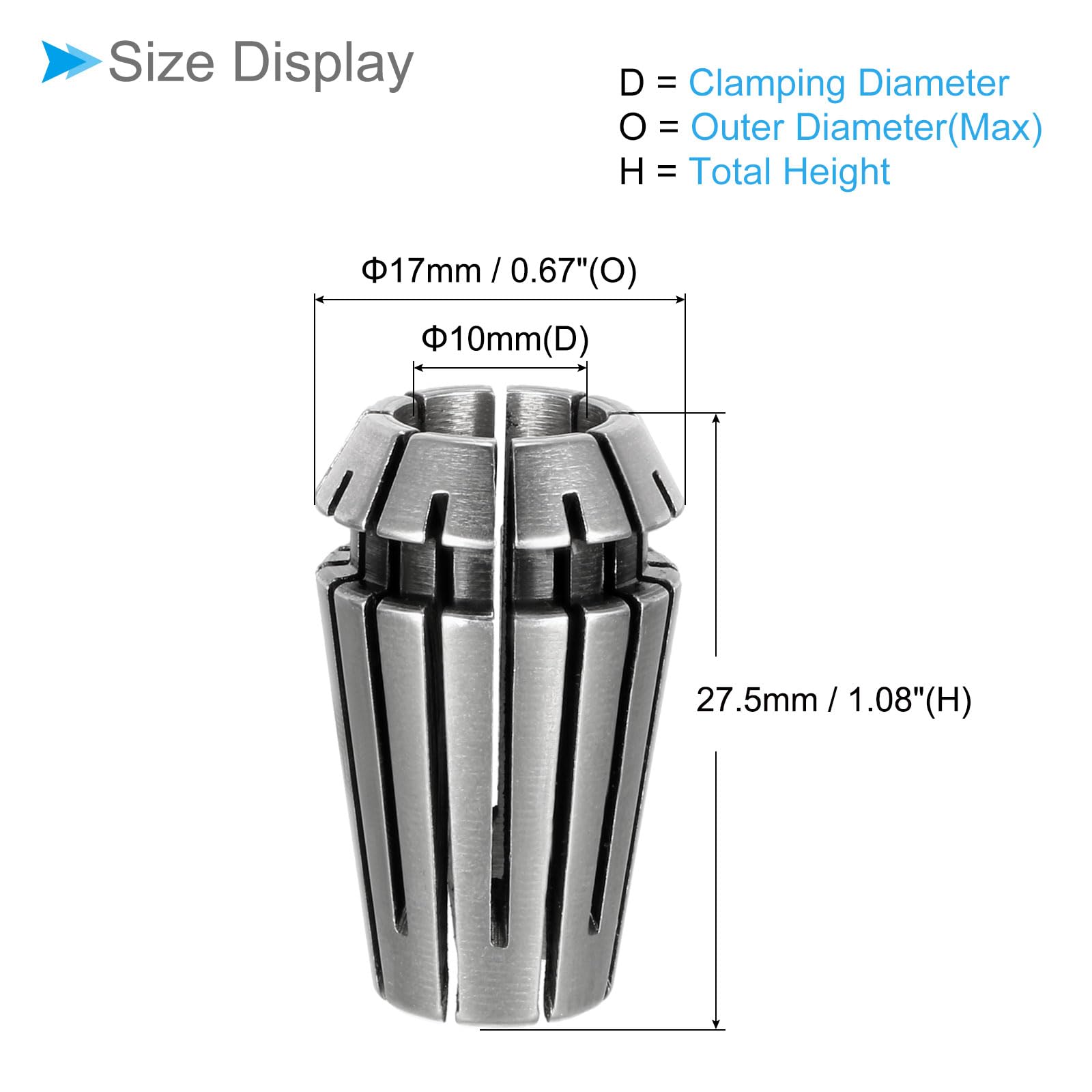 CoCud Spring Collet Chuck, ER-16 Spring Collet 10mm Clamping Diameter, 40Cr Steel Convenient Disassembly Chuck - Image 2
