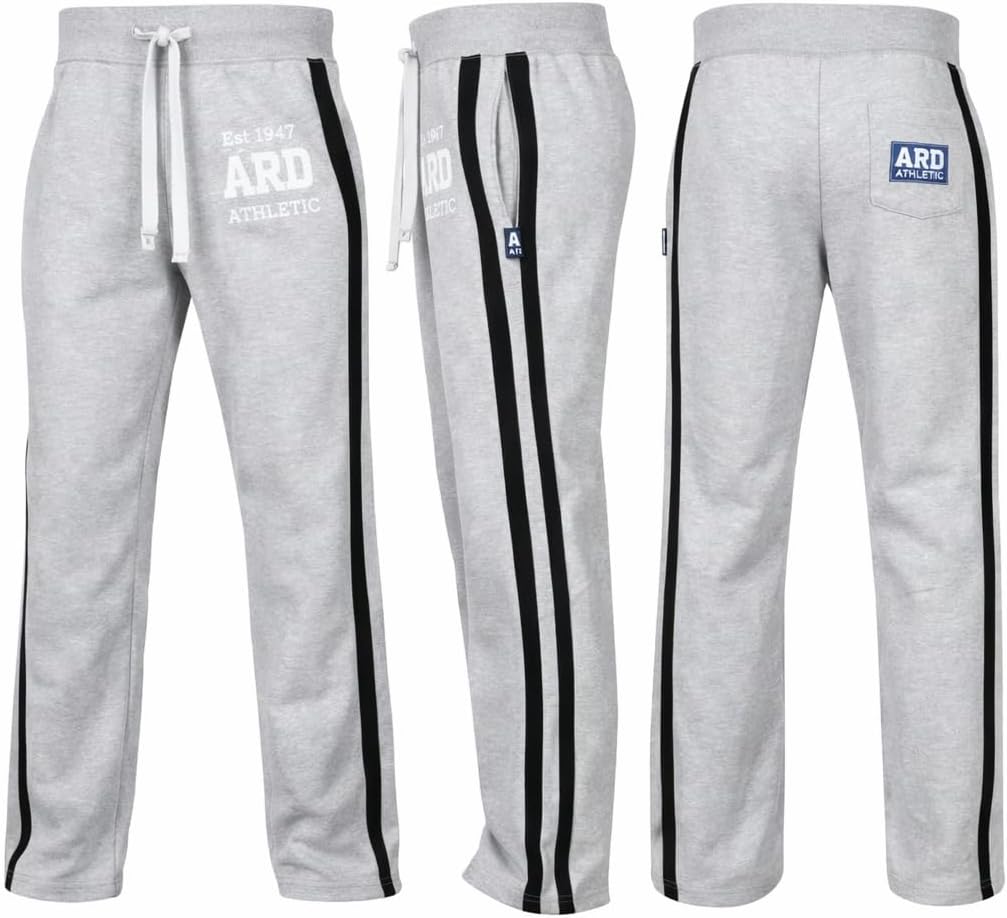 Men's Fleece Joggers | Retro Vertical Stripe with Elastic Waist | Relaxed Fit & Athletic Lounge Design | Cotton Material | Comfort Gym Trousers for Everyday Use | Multi Color & Sizes