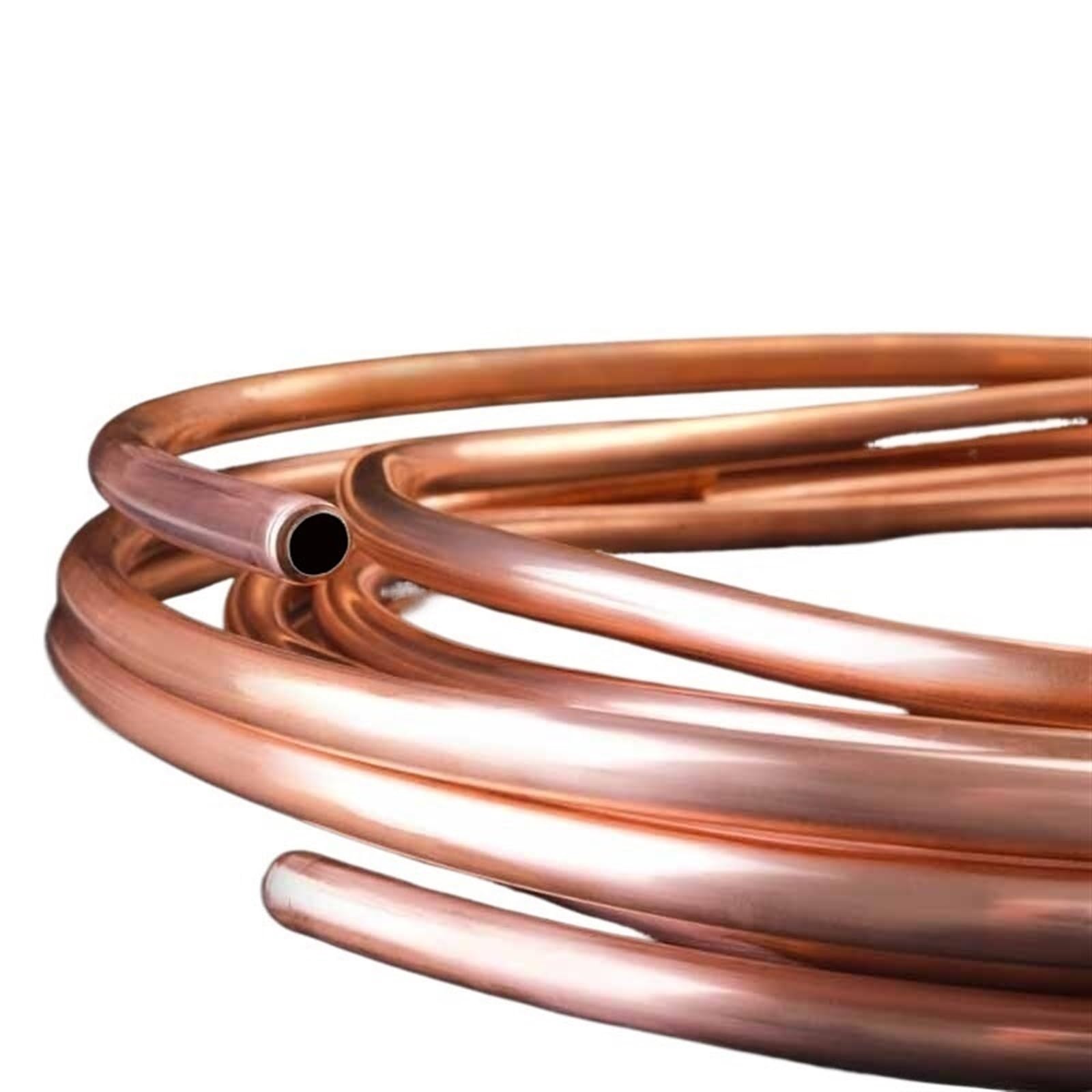 Copper Tube, Soft Red 99.9% T2 Coil Air Conditioning Pipe OD 2mm 3mm 4mm 6mm 8mm 10mm 12mm 14mm Straight(1 Meter x 1mm)(1 Meter x 2.5mm x 0.5mm)