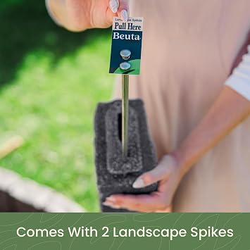 Beuta Landscape Edging | Garden Edging Border | Faux Stone Blocks for Lawn Edging, Flower Beds & Yard Edging 1 Pack | Each Section Has 6 Blocks 48 L x 4 W x 6.5 H | 2 Spikes | Charcoal