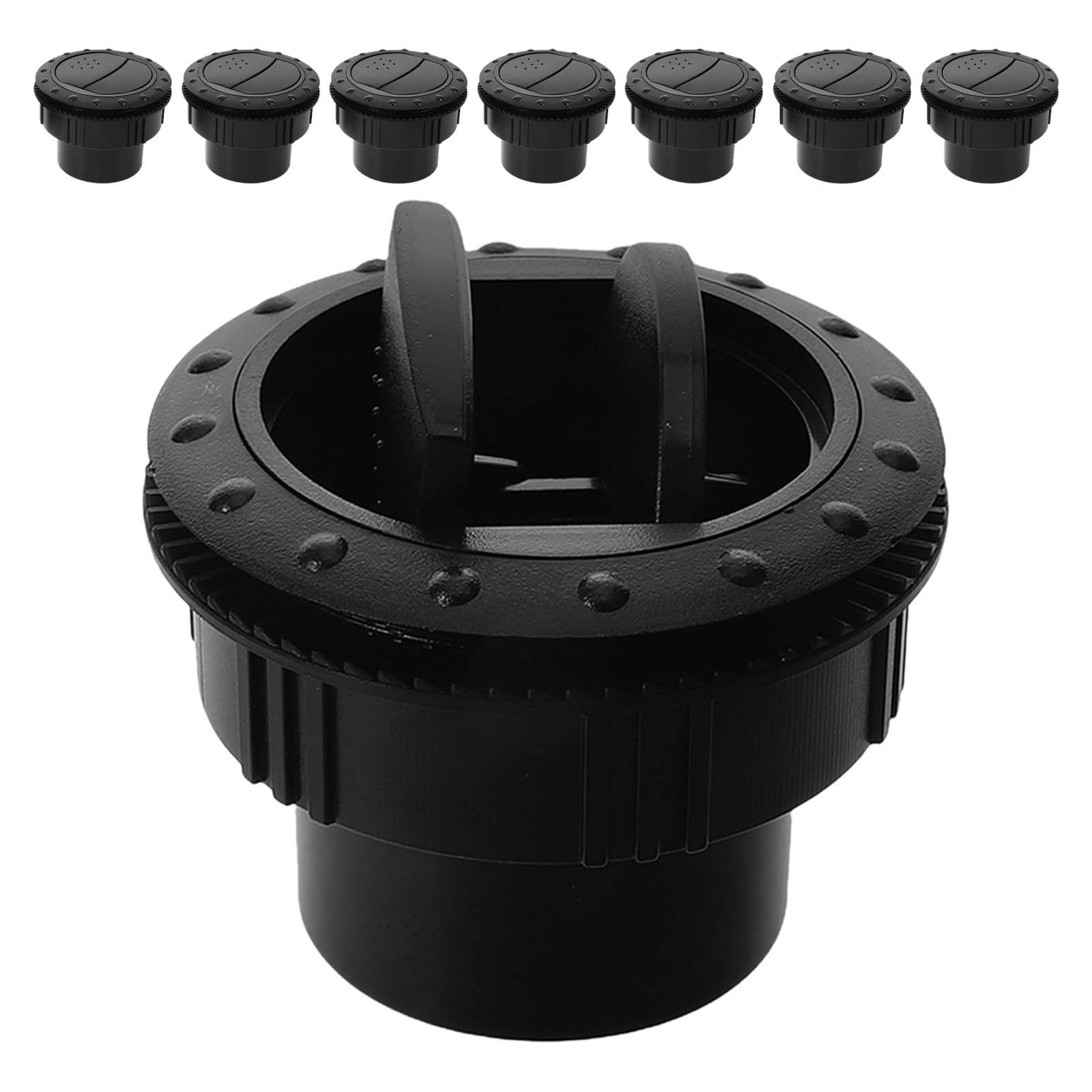 8 Piezas Rejilla de Ventilación Redonda Distribución Uniforme del Aire y Fácil Instalación Color Negro, Material Abs para Aire Acondicionado de Autocaravana y