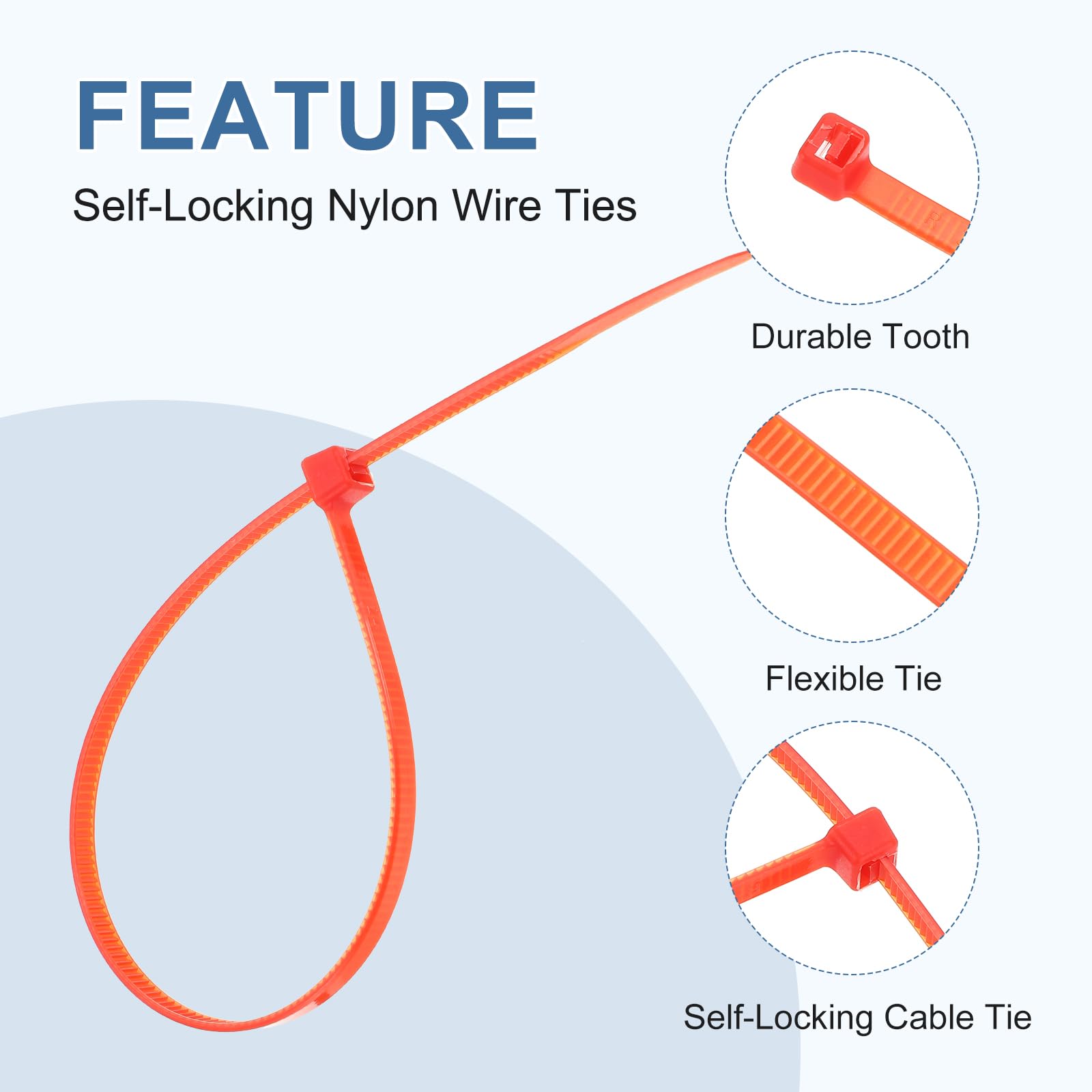 PATIKIL Cable Zip Ties 8 Inch - Image 3