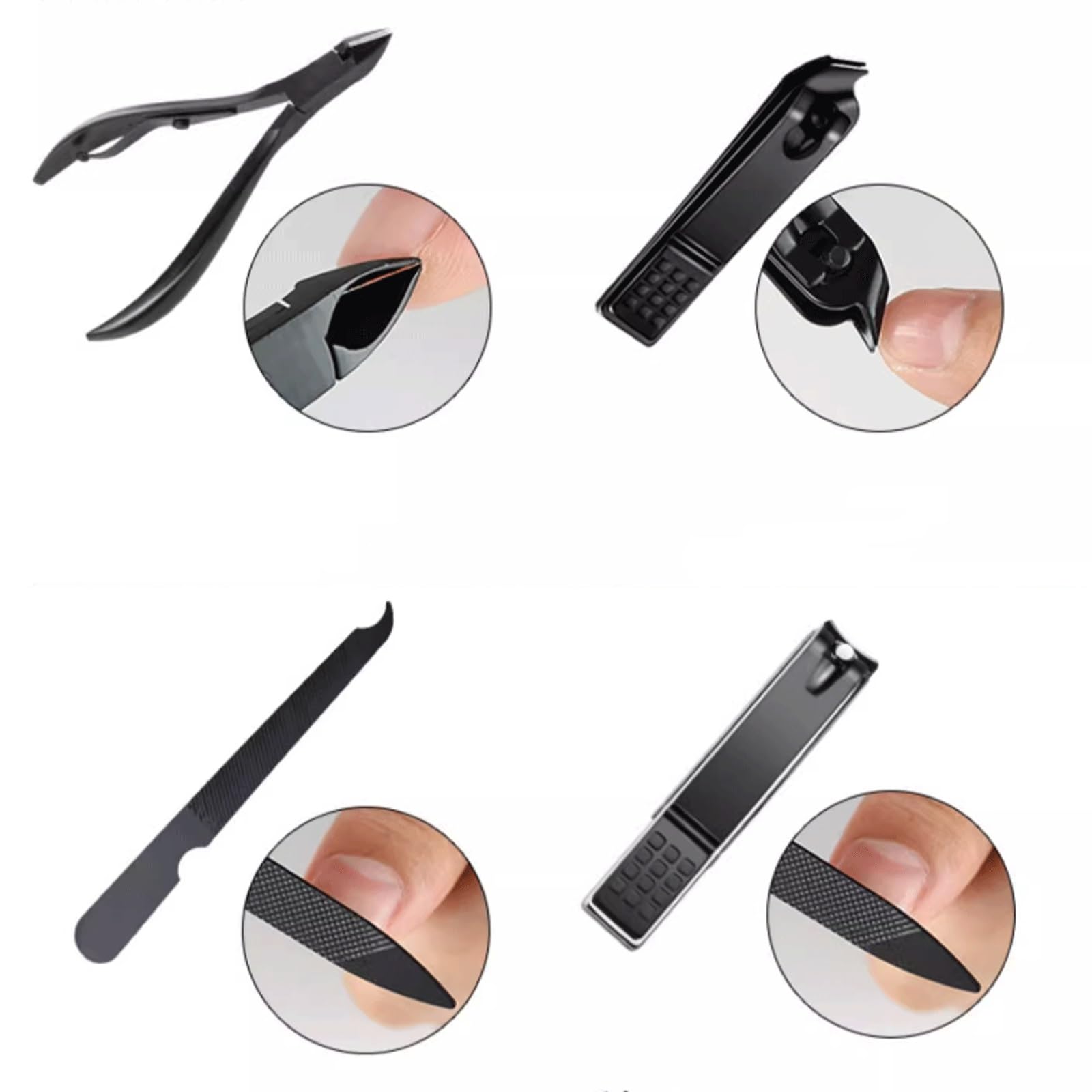 Set de cortaúñas, recortador de Cejas, cortaúñas antisalpicaduras, Cuchillo de pedicura portátil para pies, Set de Cuidado Personal.