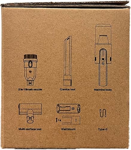 Miniatura 10 de Brigii Aspiradora de mano de alta velocidad, aspiradora portátil de 140 W con 18 KPa, aspiradora inalámbrica de litio de 16 V con motor sin