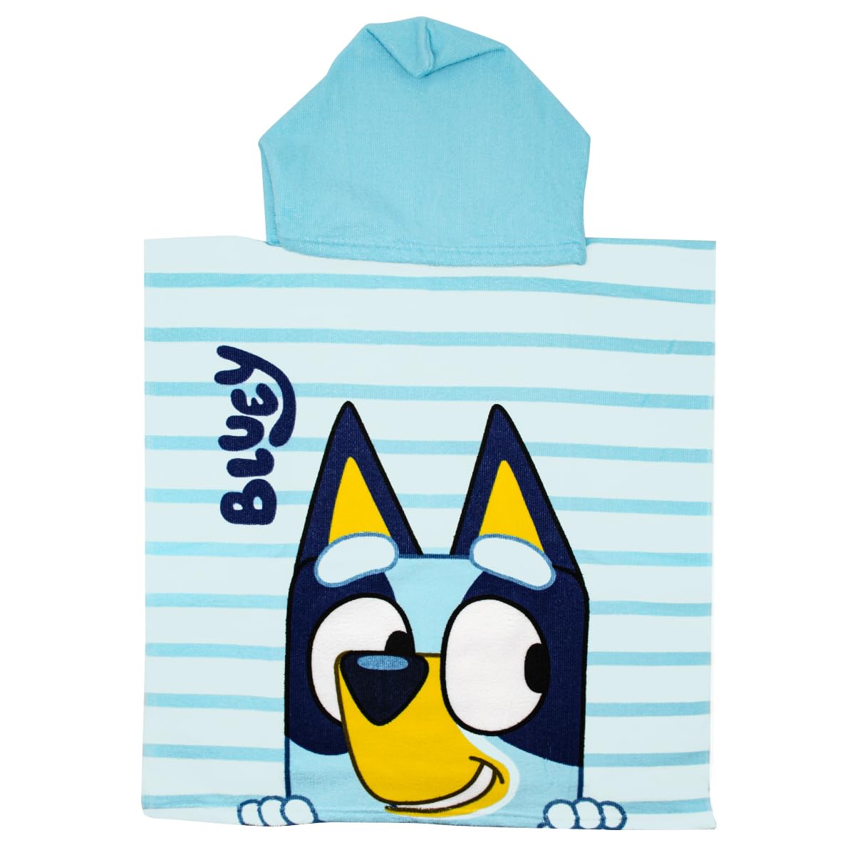 ms móvil shop Poncho Bluey y Bingo con Capucha 100% Poliéster 50 x 115 cm para Niños Toalla de Playa, Piscina, Toalla de Baño Niña Niño Color Azul Regalo para Peques | Producto Oficial