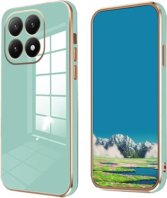 Compatible with Xiaomi 17T Case Silicone Shockproof Cases, for Xiaomi 17T Phone Case Slim Plating Cute Protection Cover Green