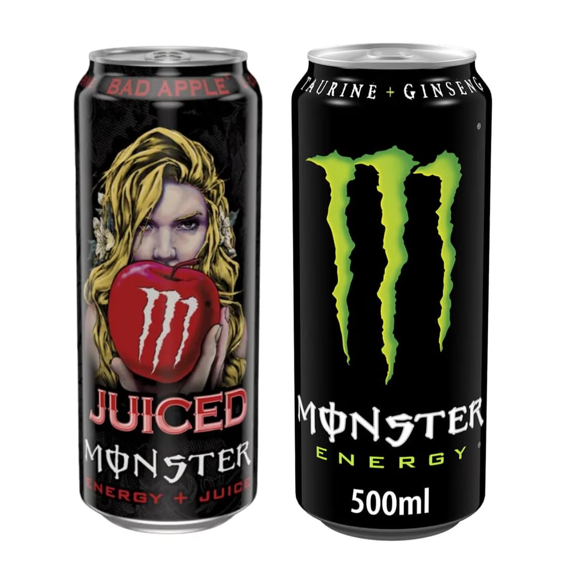 Monster Juiced Bad Apple Energy Drink & Monster Energy The
