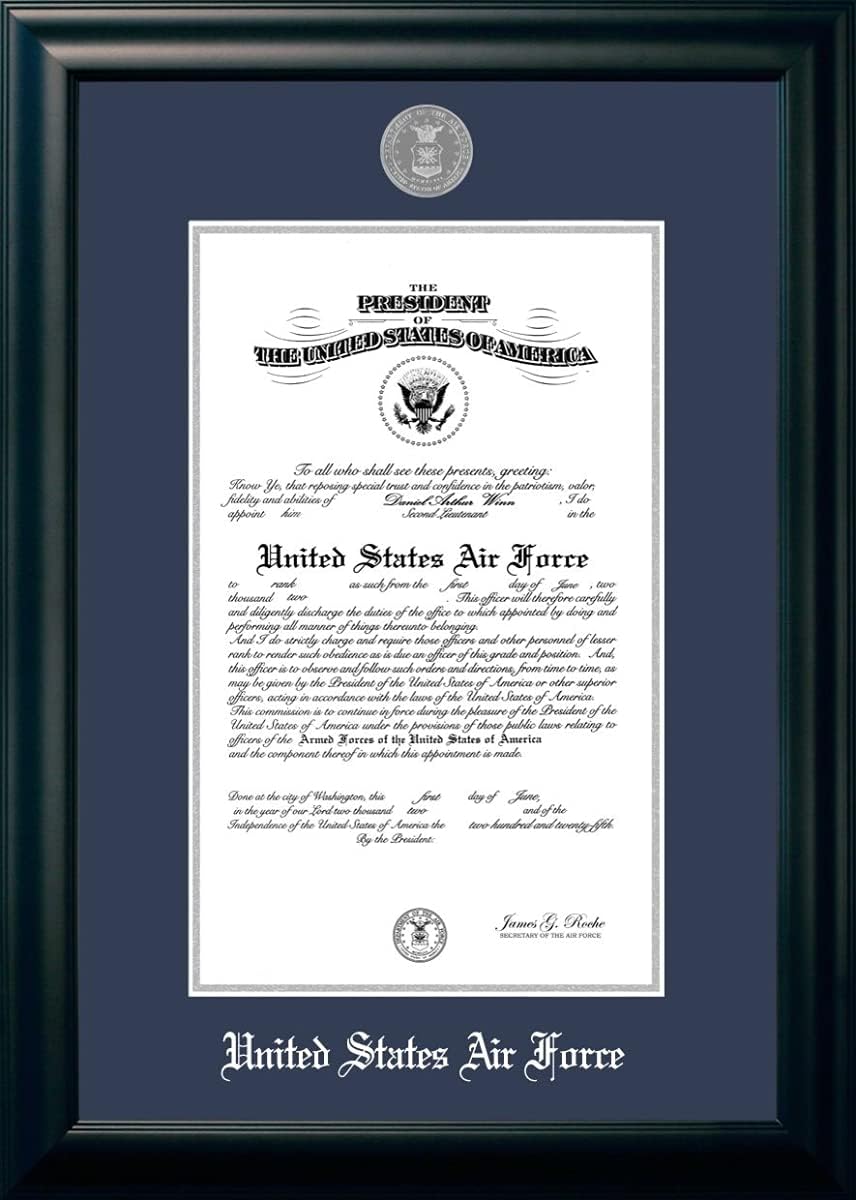 Campus Images AFCS00211x14 11 x 14 in Air Force Certificate Satin Black Frame with Silver Medallion