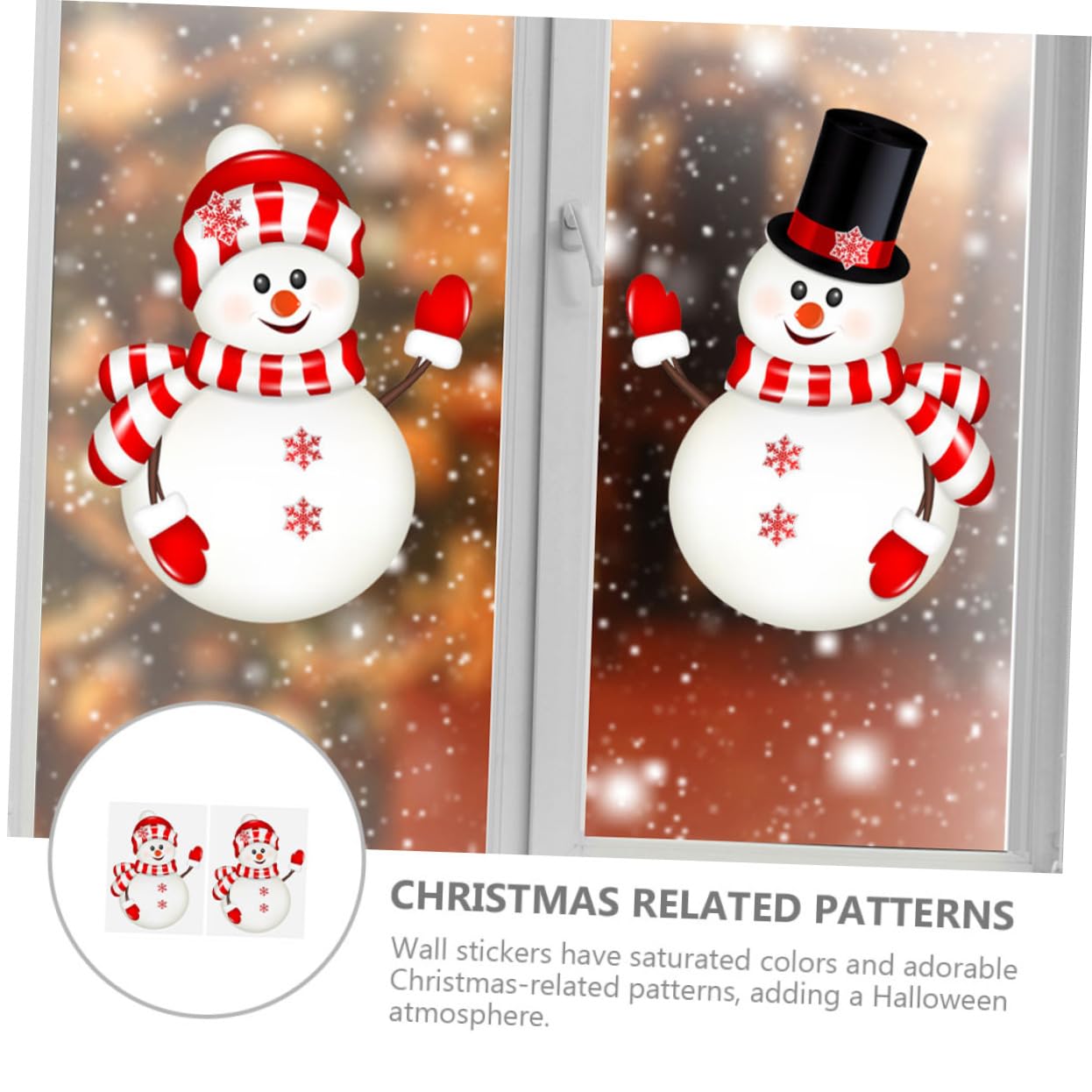 TOPBATHY 8 Feuilles Autocollant Noël Stickers Muraux Fenêtre Décalque Décoratif Stickers Noël Fenêtre S'Accroche Décorations De De Porte De S'Accroche Bonhomme De