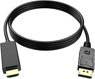 كيبل منفذ عرض DP الى HDMI مطلي بالذهب 1080P لفيديو فل اتش دي ام اي من توبو لون اسود 10 اقدام - 3 متر - TD-215TC شاشة حاسوب شخصي تلفزيون جهاز العرض