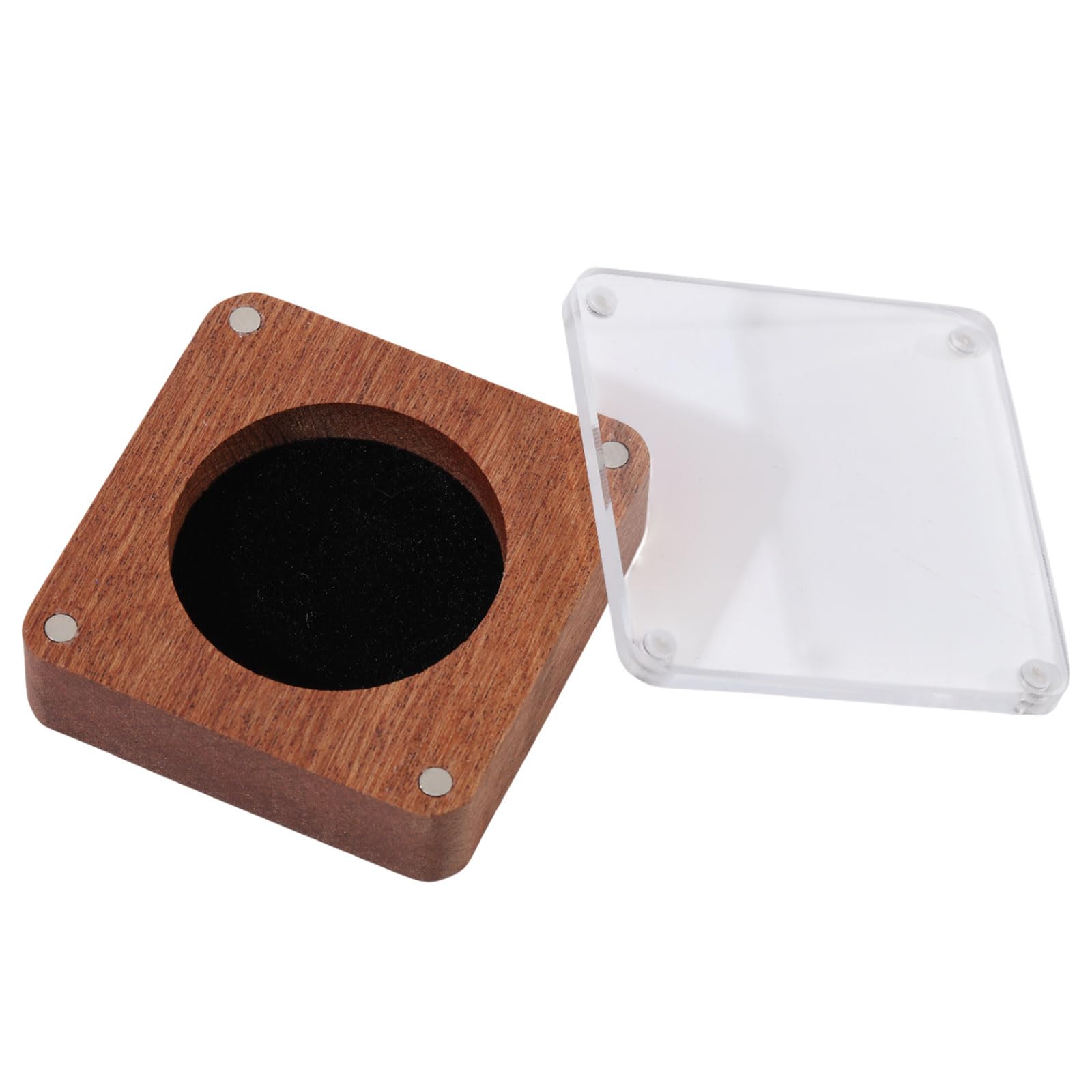Portamonete in legno con coperchio, per fidanzamento, compleanno, anniversario, diametro interno: 4,05 cm