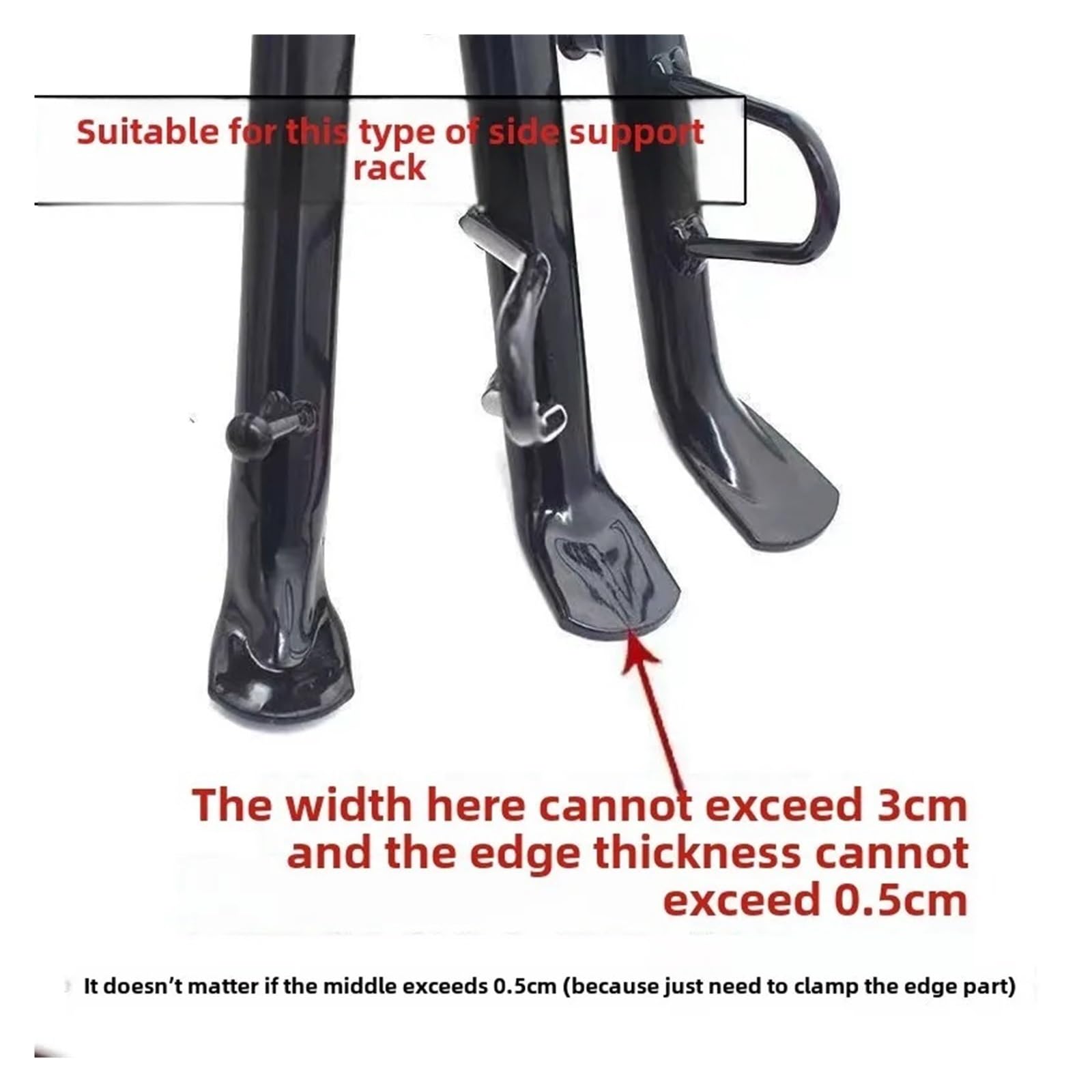 Béquille de moto Extension béquille vélo pour moto support latéral coussinet pied