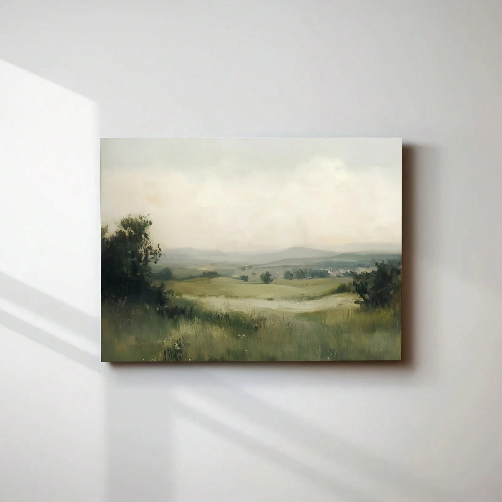 TZKBDMA Modern Botanical Retro-Style Landscape Painting, A Farmhouse Artwork Wall Art Prints Poster for Living Room Decor(80x120cm/Without frame)