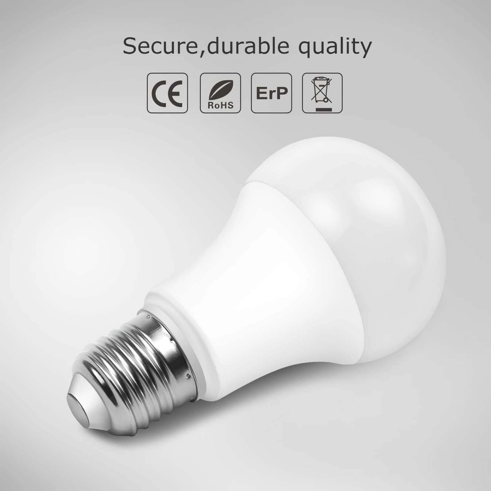 6 Serie E27 A60 Lampada LED Lumin Tekco, sostituisce lampadina 60W, non dimmerabile, lampadina LED 9W 820lm bianco caldo 2700K